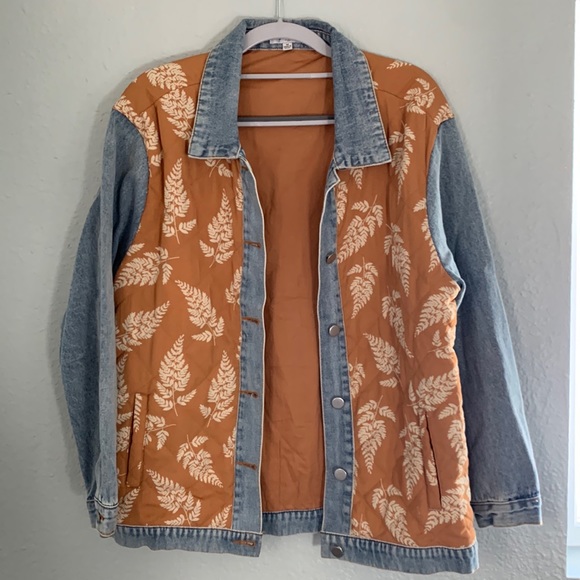 Fern Print Quilted Denim Jacket - Picture 1 of 5